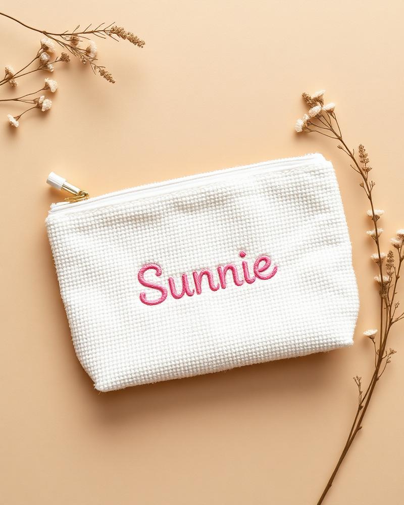 Terry pouch, cream